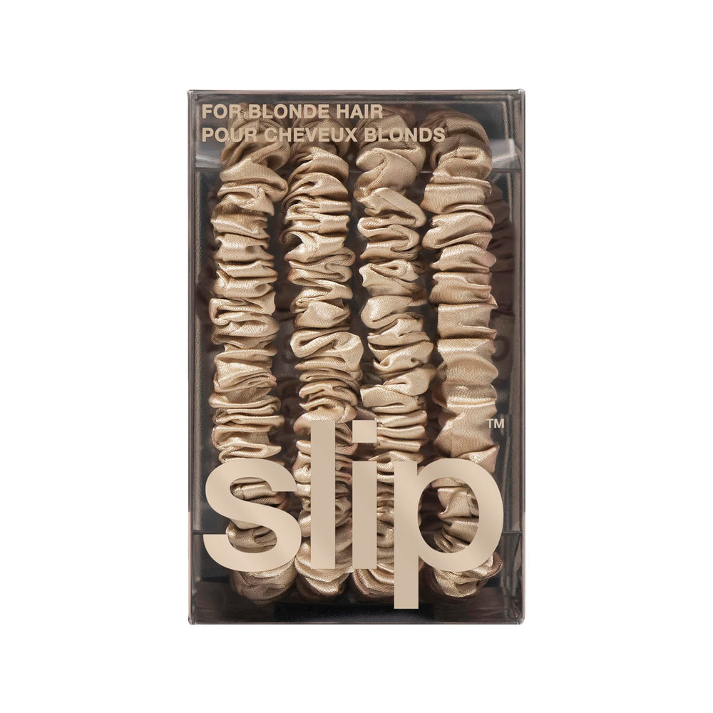 SLIP Silk Skinny Scrunchies Rubio regalo elegante para amantes del cabello.