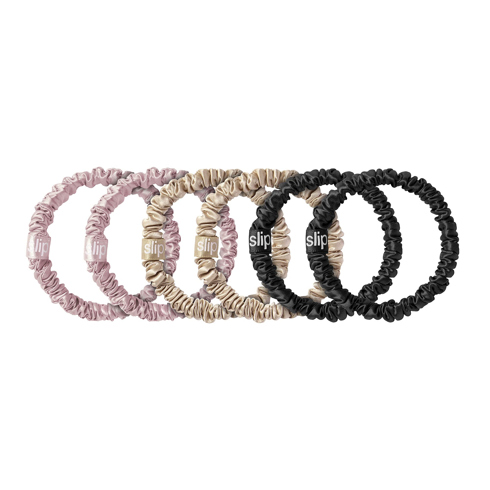 Textura sedosa de SLIP Skinny Scrunchies Multi para cuidado del cabello