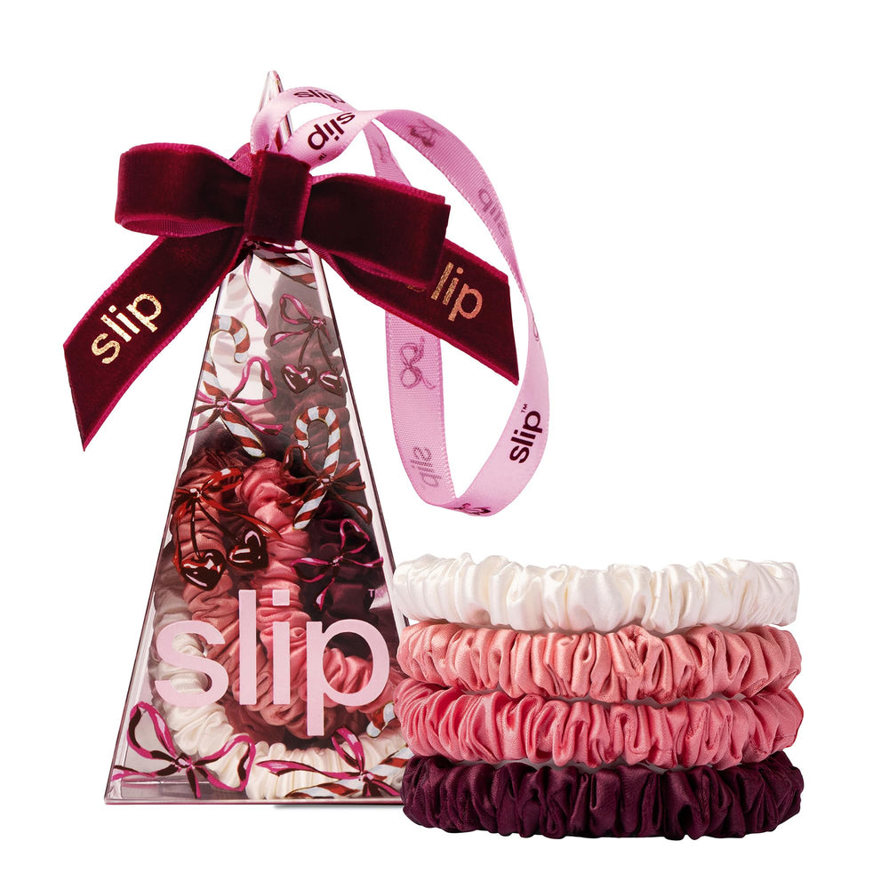 Scrunchies Slip rojos carmín para peinados suaves sin tirones