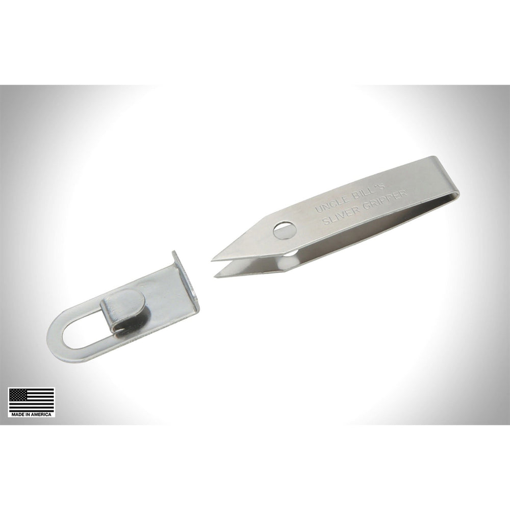 Sliver Gripper Uncle Bill's, acero inoxidable templado para una sujeción estable.