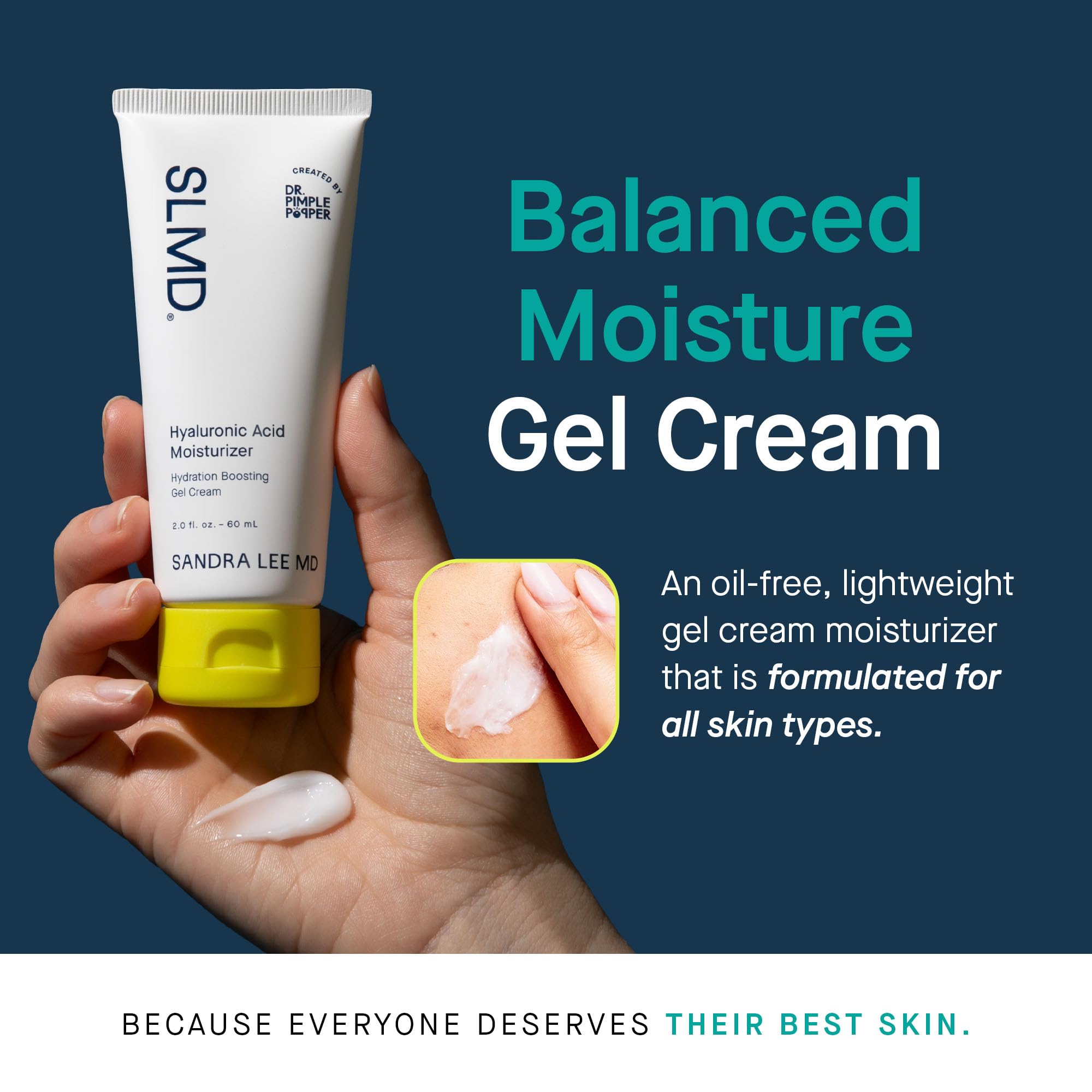 SLMD Crème Visage Hyaluronique – texture légère et non grasse.