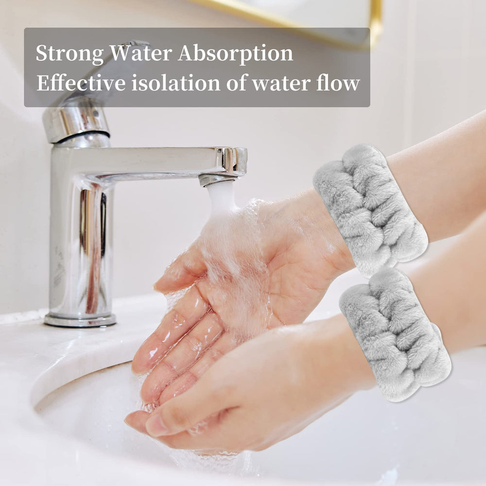 Brazalete SLNZAPTY para lavado facial, absorbe agua y evita salpicaduras.