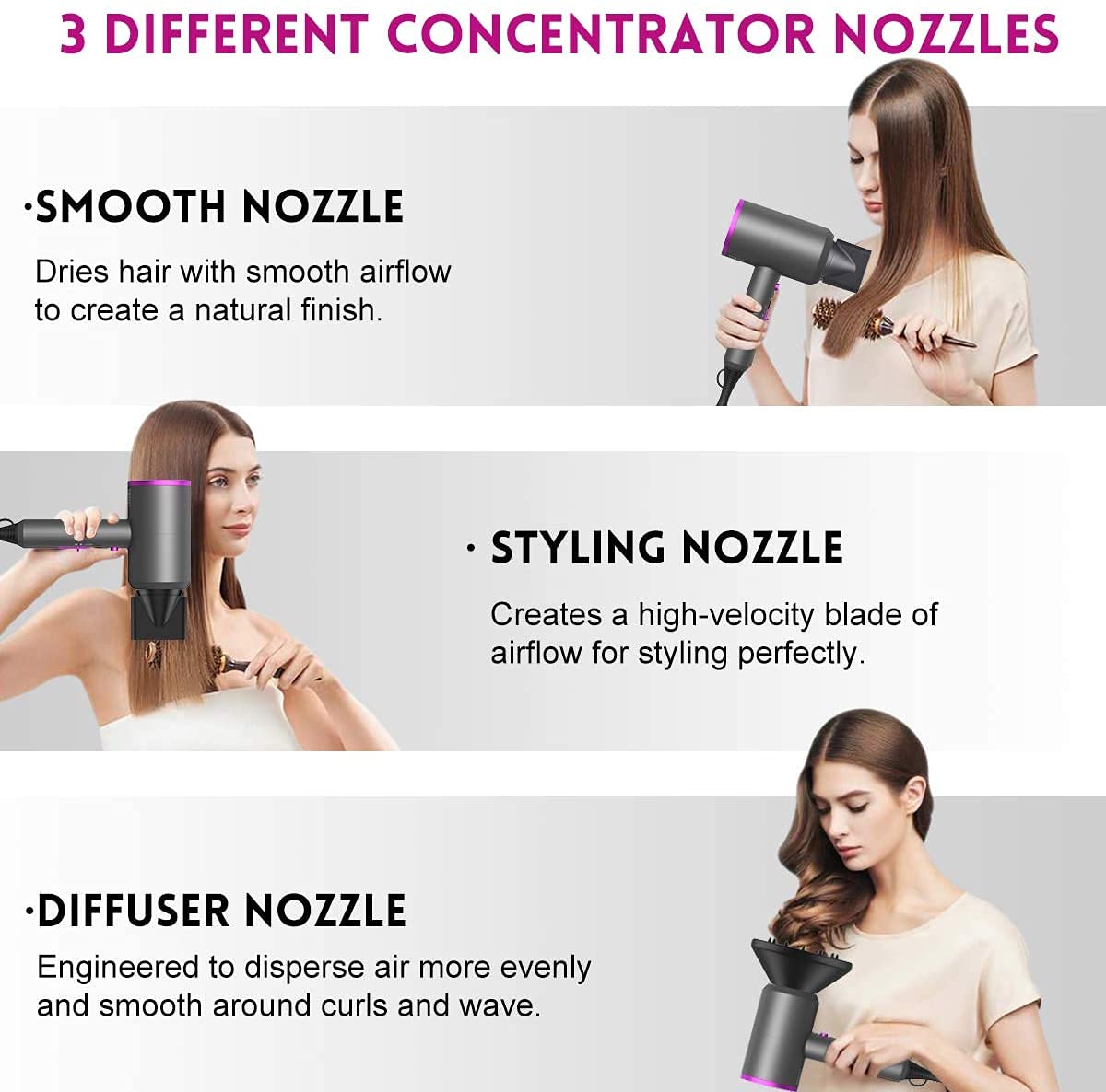 Slopehill concentrador para estilizado preciso en cabello liso.
