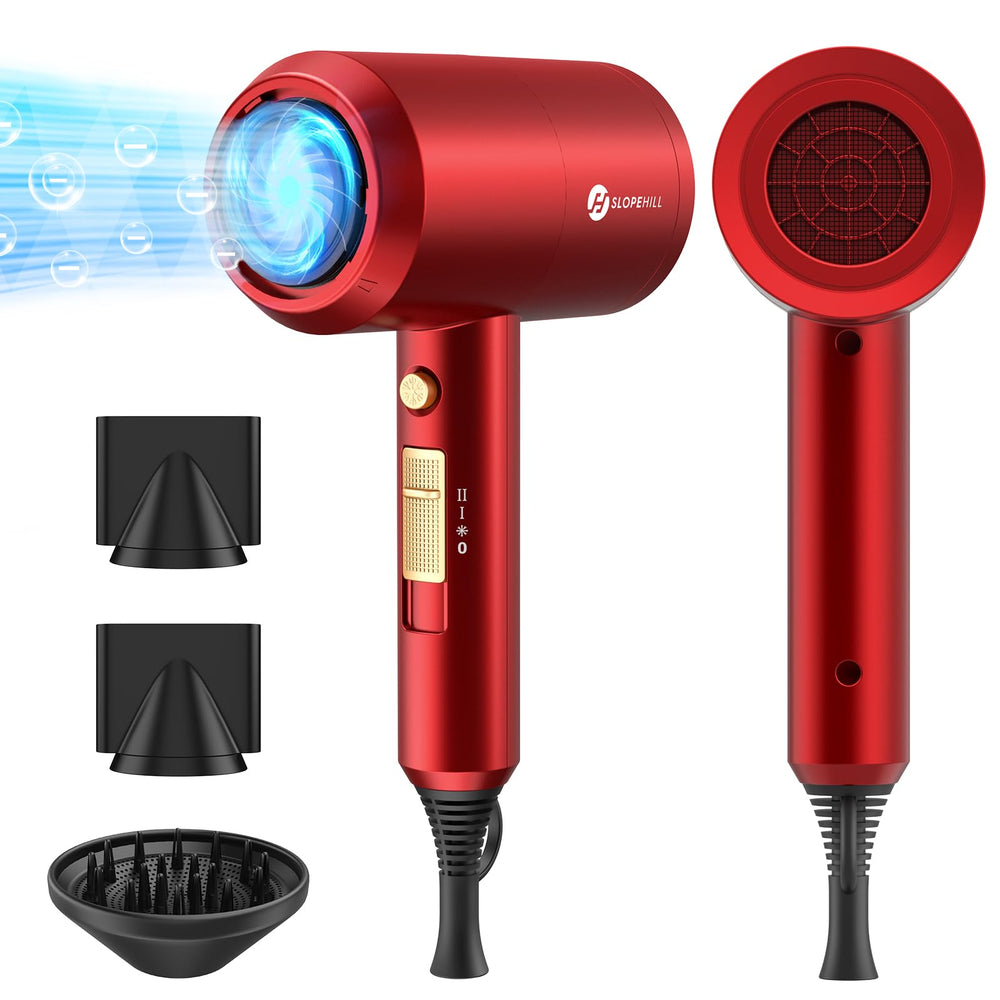 Slopehill secador iónico profesional 1800W, vista frontal para secado rápido en casa.