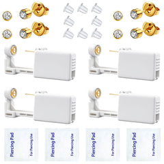 Kit SLVIEKAE de perforación de oreja dorado-blanco, ideal para uso en casa.