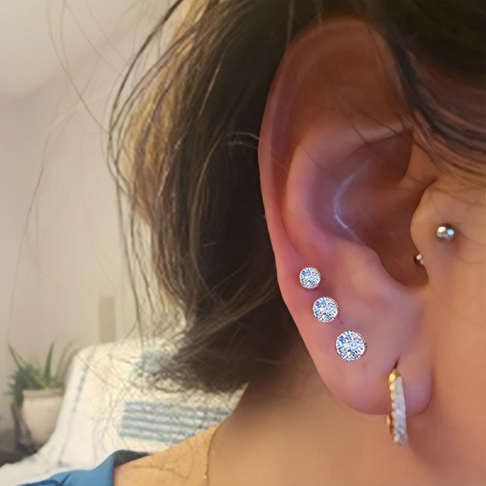 Pendientes cristal 3 mm SLVIEKAE, acabado pulido y cómodo