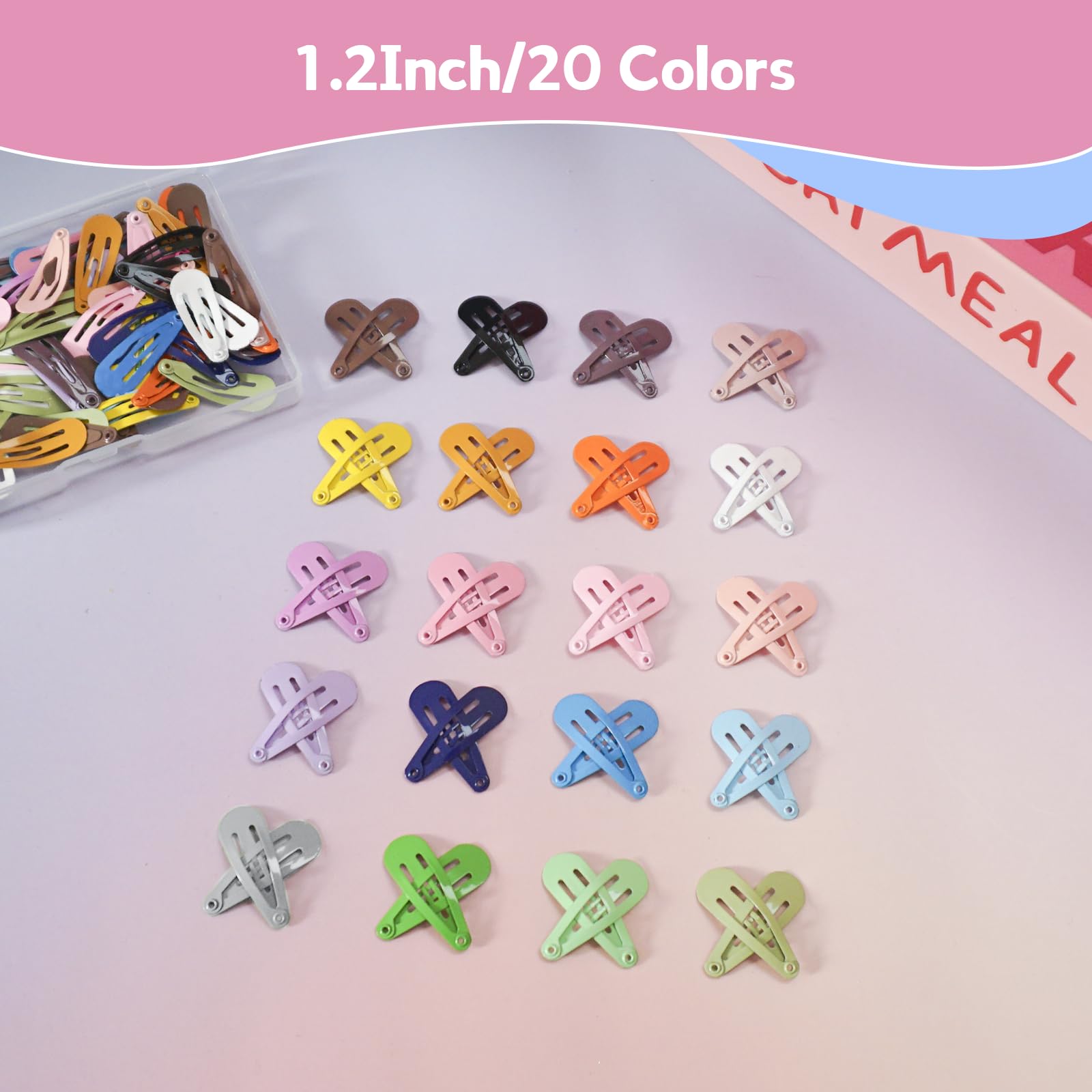 SLYFTE clips de pelo metálicos en 20 colores vivos para peinados duraderos.