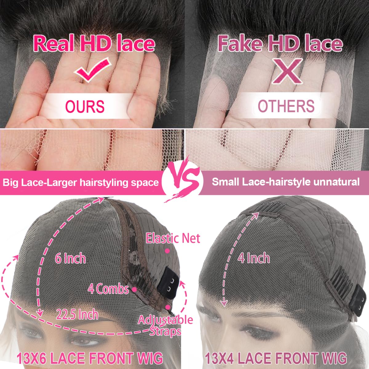 Encaje suizo transparente amplio de Smabuity, ideal para raya suave y realista.