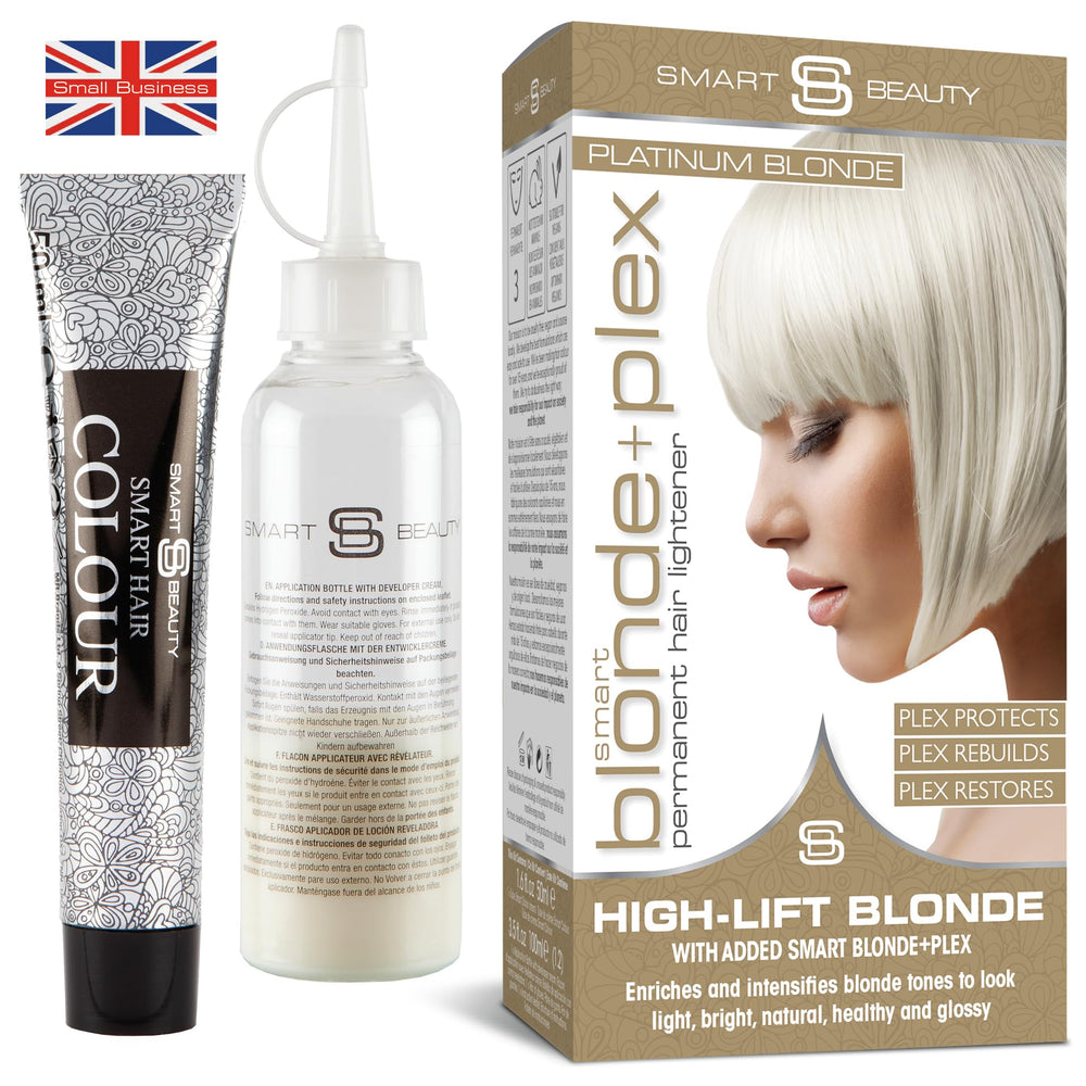 Smart Beauty Platinum Blonde Dye embotellado, tono plateado ideal para rubio frío