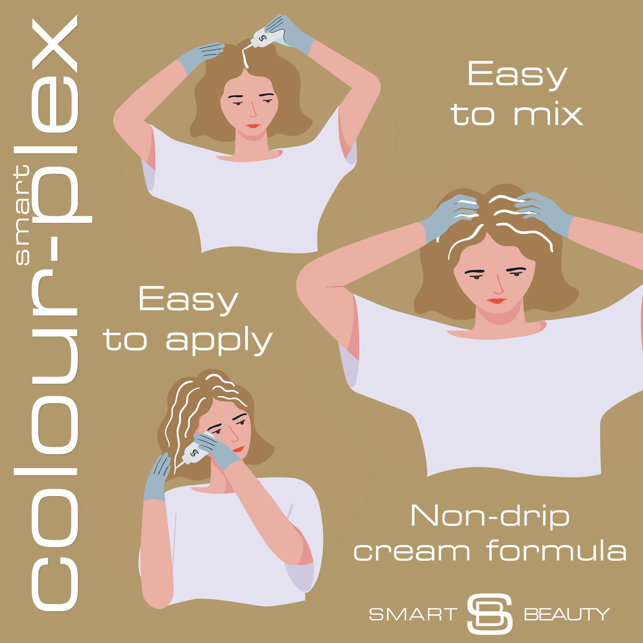 Smart Beauty Platinum Blonde Dye sin goteo, aplicación limpia y sin manchas