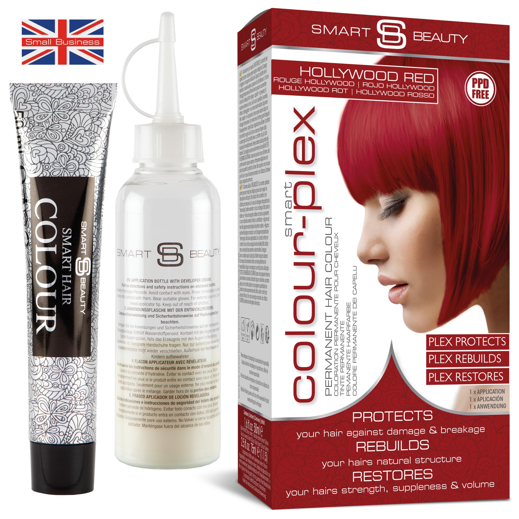 Smart Beauty Tinte Rojo Plex, botella para mezclar, color duradero