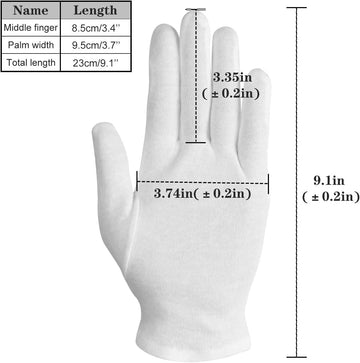Guantes Smilco blancos para inspección de archivos, protección ligera.