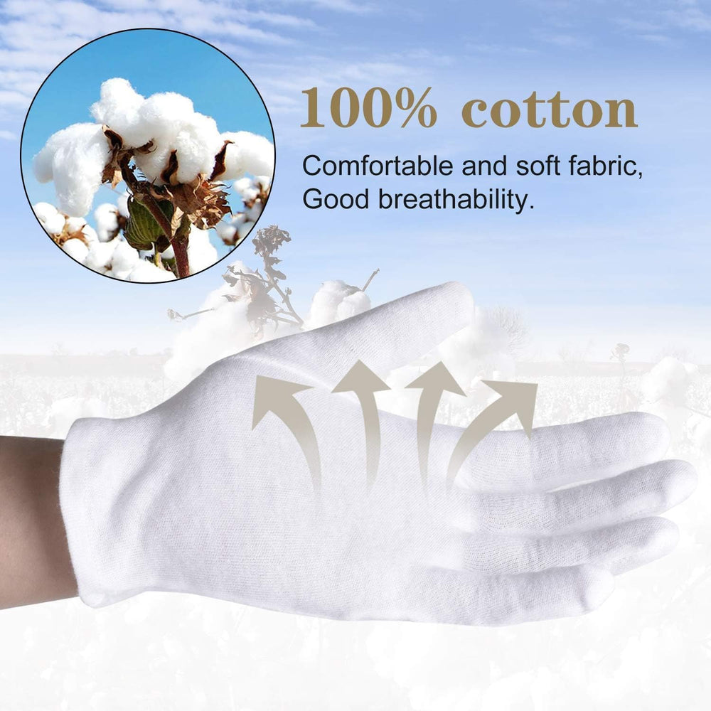 Smilco guantes de algodón blancos para joyería, manejo delicado.