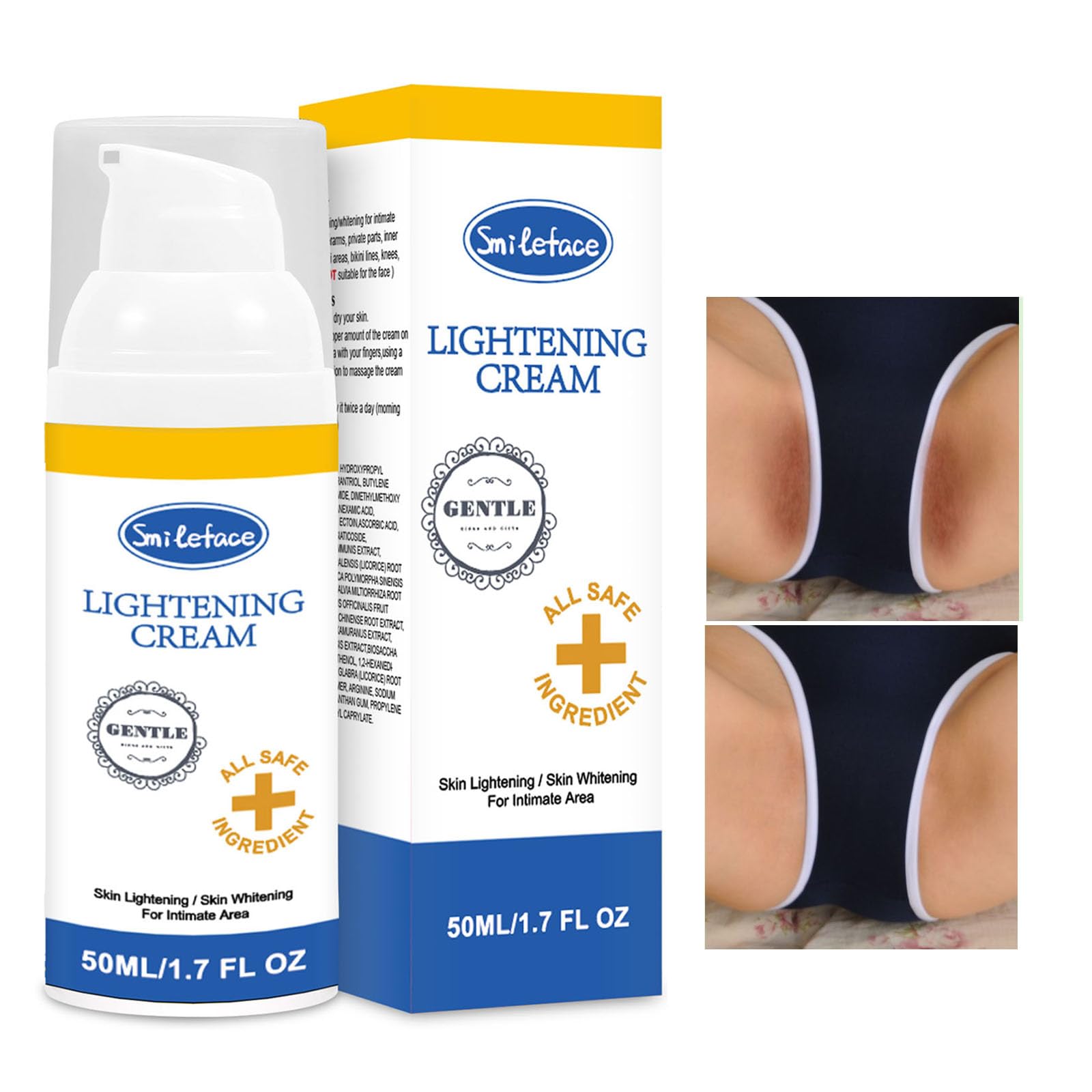 SmileFace crema blanqueadora, aplicación suave con textura ligera para piel cómoda.