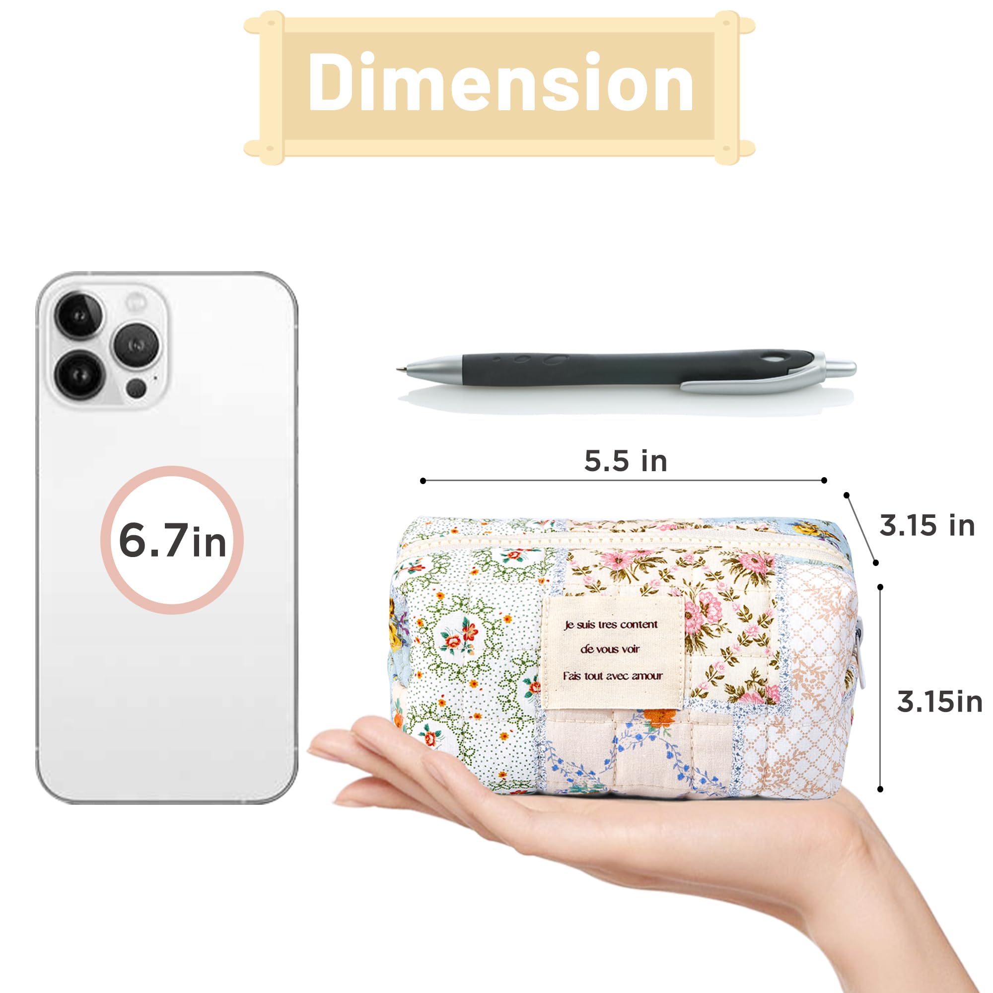 Sminra bolso maquillaje floral azul cierre, almacenamiento seguro y cómodo