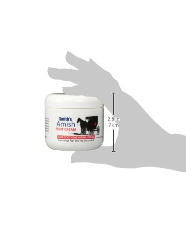 Smith's Amish crema para pies, ingredientes naturales arnica y menta para nutrición de la piel.