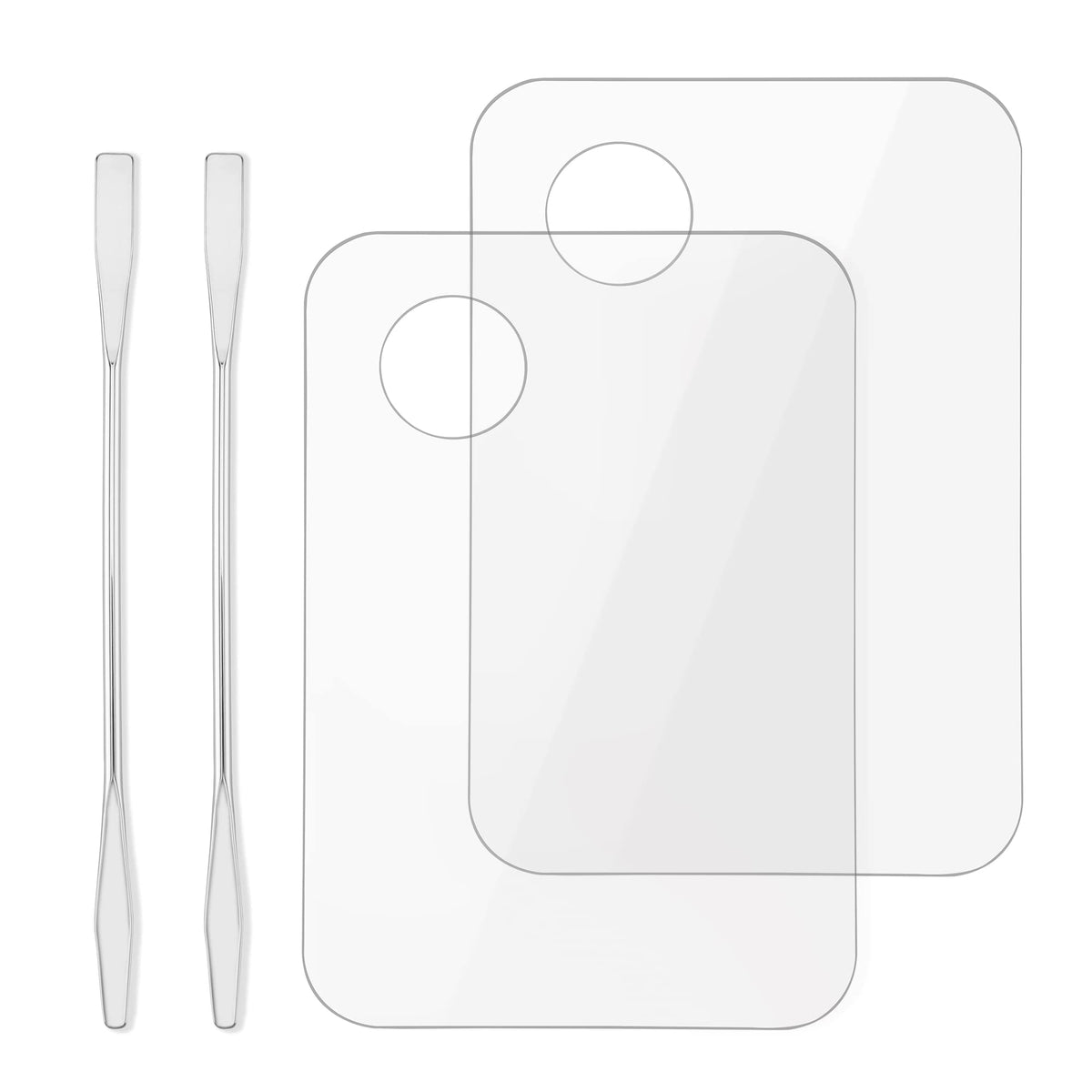 Paleta acrílica SMOLOUU para mezclar bases y correctores, dos piezas transparentes