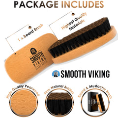 Cepillo Smooth Viking para bigote con cerdas naturales ayuda a controlar el peinado.