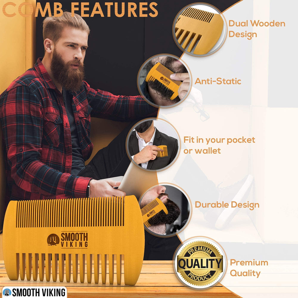 SMOOTH VIKING BEARD CARE: cerdas-barba-jabali para distribuir aceites y suavidad.