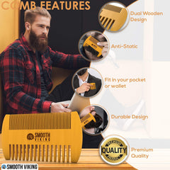 SMOOTH VIKING BEARD CARE: cerdas-barba-jabali para distribuir aceites y suavidad.