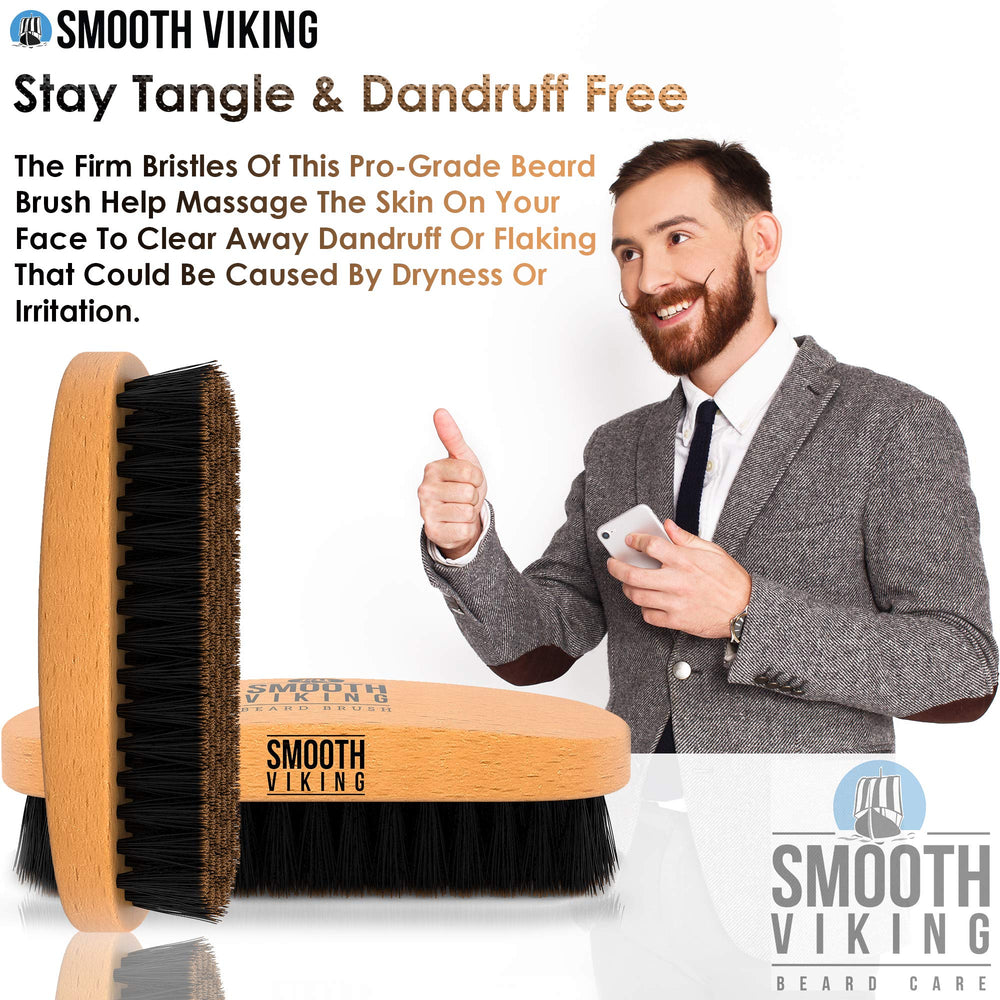 Distribución de aceites con Smooth Viking mejora el brillo natural de la barba.