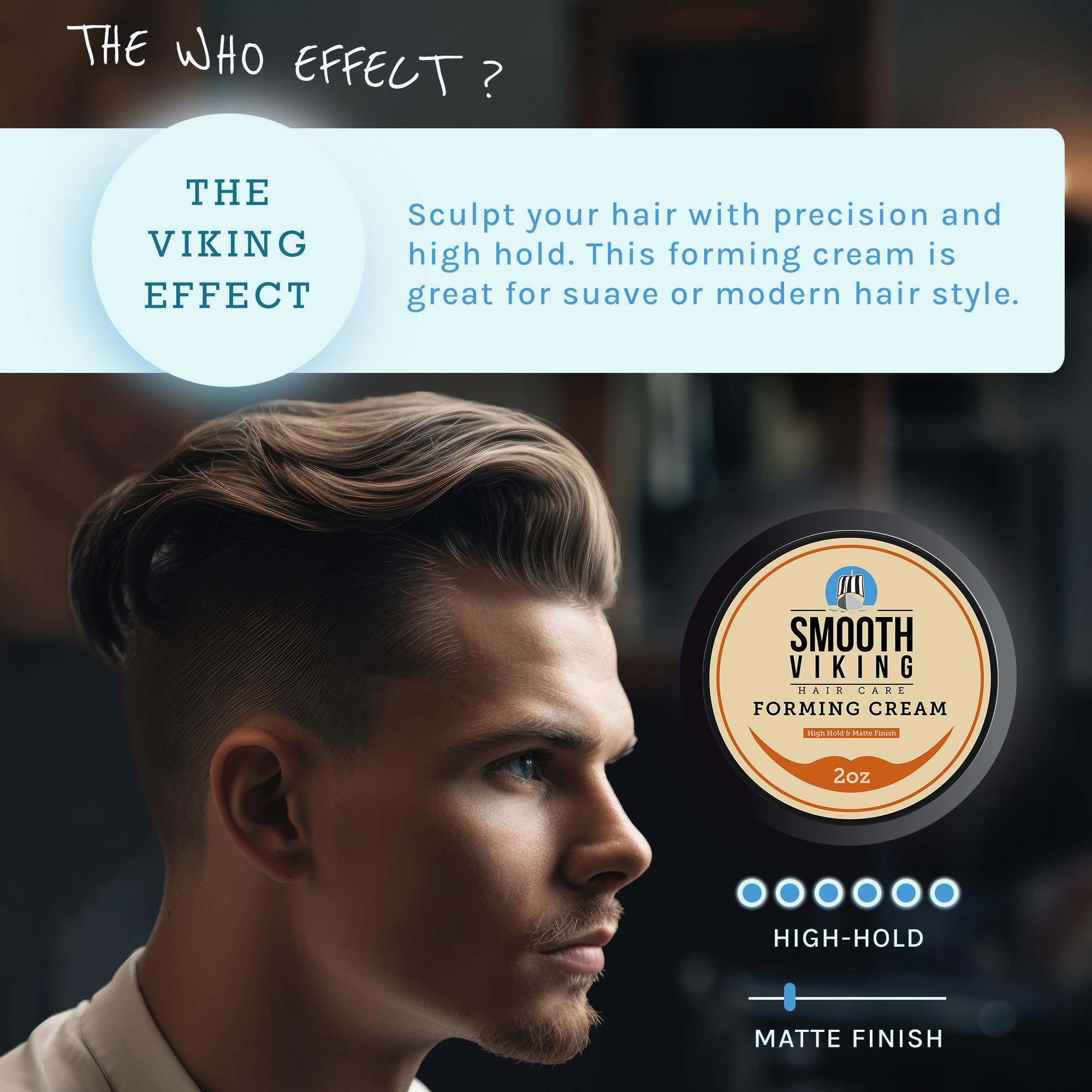 Smooth Viking Forming Cream, textura mate, acabado natural para cualquier estilo.