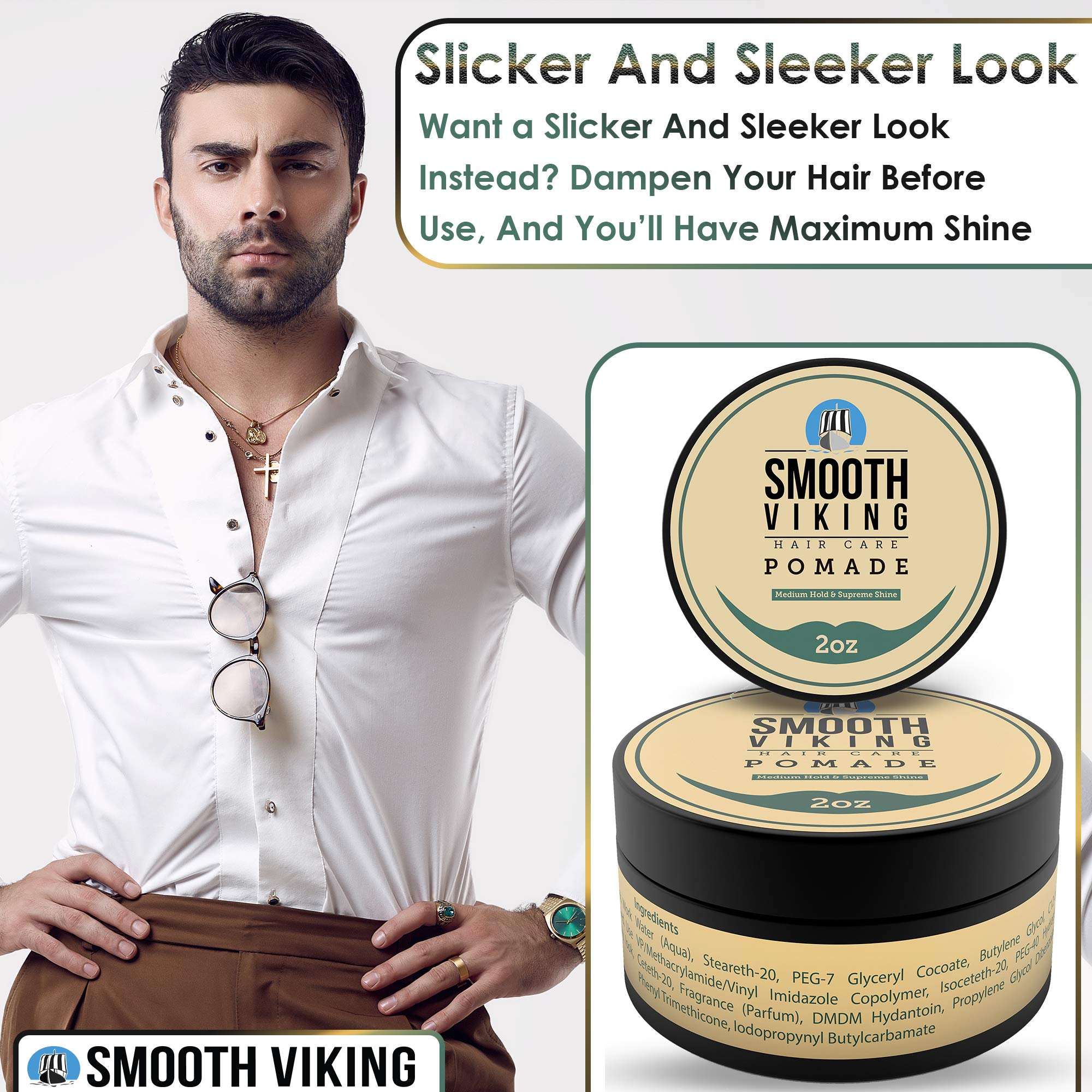 Smooth Viking Pomada ideal para uso diario con estilo duradero.