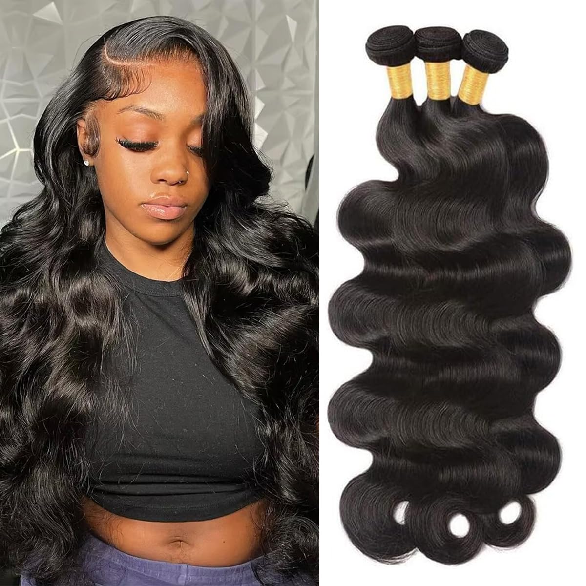 Smoothair paquetes cabello ondulado cuerpo 16pulgadas para peinado versátil y natural