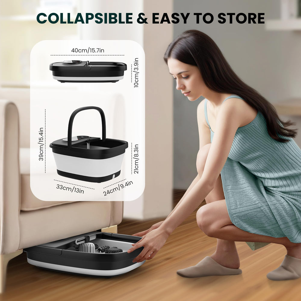 Spa para pies Snailax plegable: almacenamiento compacto en casa