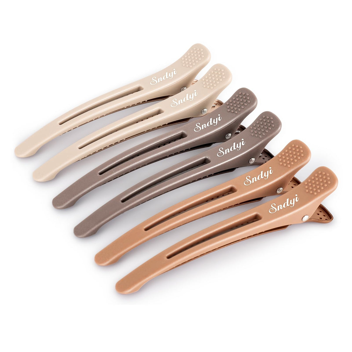 Clip Sndyi de seccionamiento neutro, ideal para salón y dejar el cabello sin marcas.