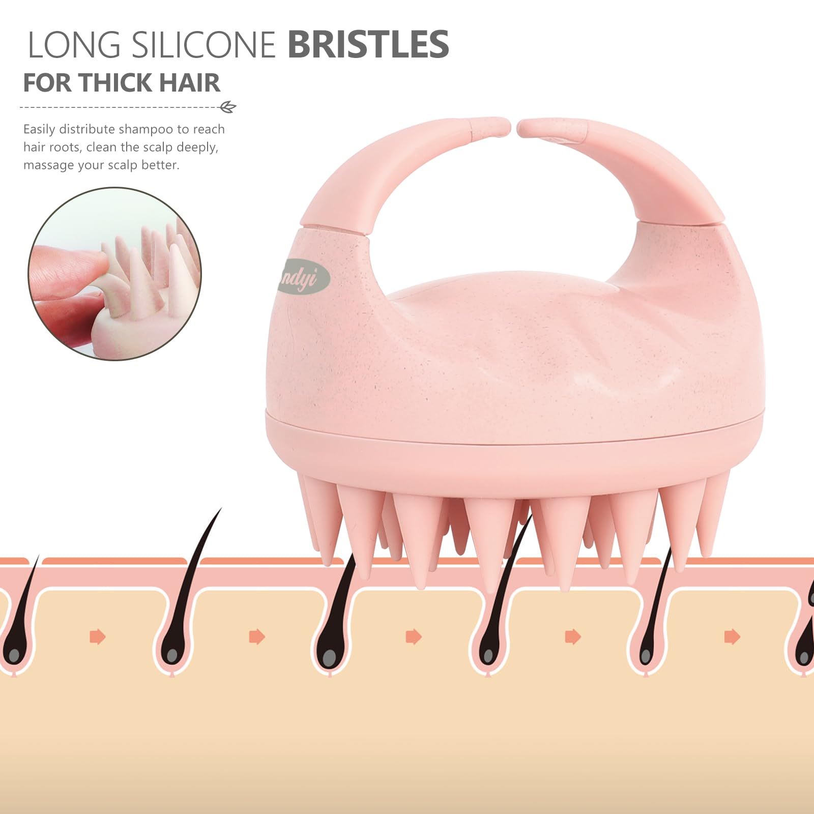 Sndyi cepillo con 44 dientes de alta densidad para distintos tipos de cabello