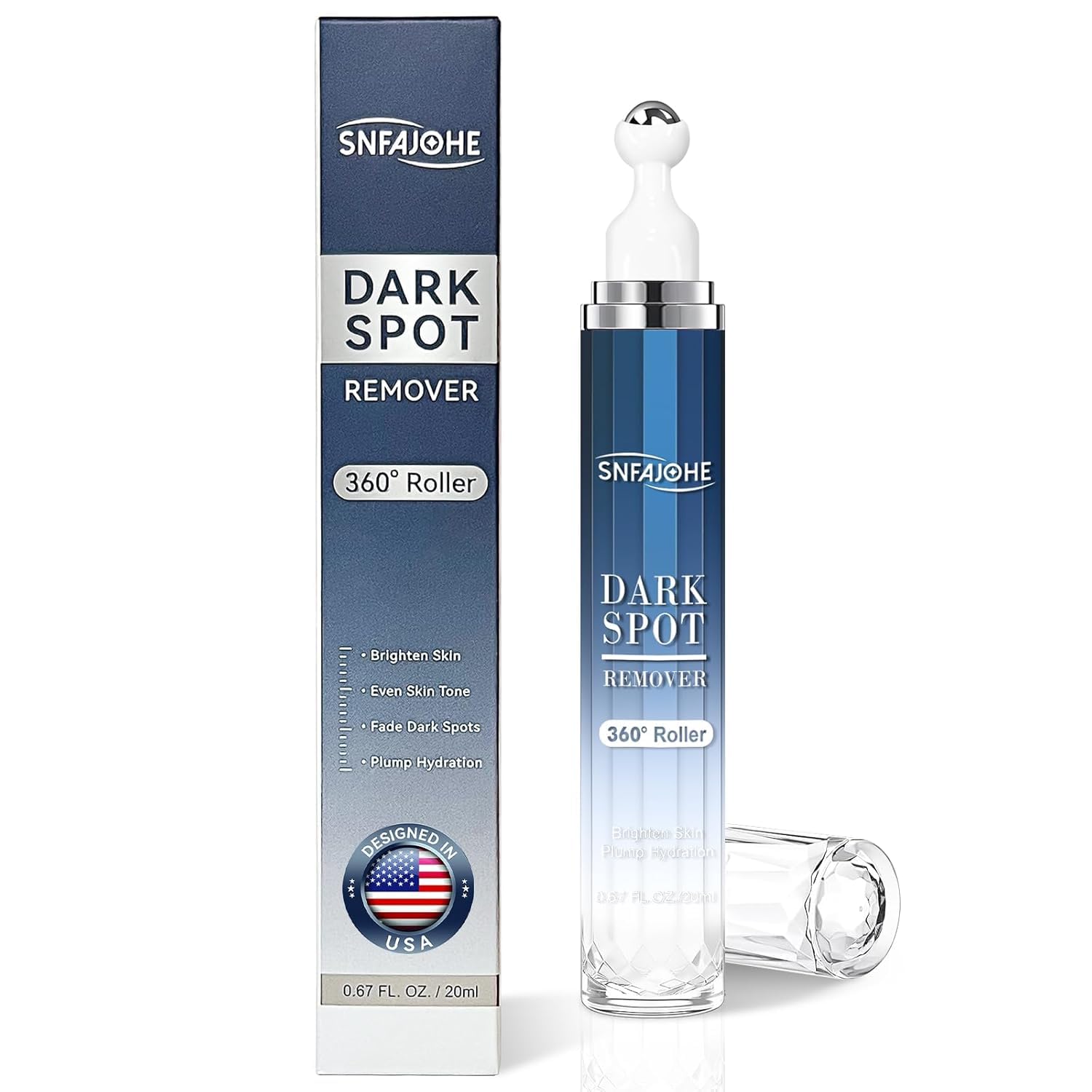 Sérum SNFAJOHE con aplicador 360° para reparto uniforme y absorción suave.