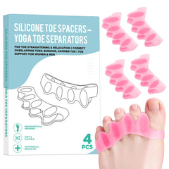 SNGBYTU separadores-dedos silicona rosa, confort diario para dedos alineados.
