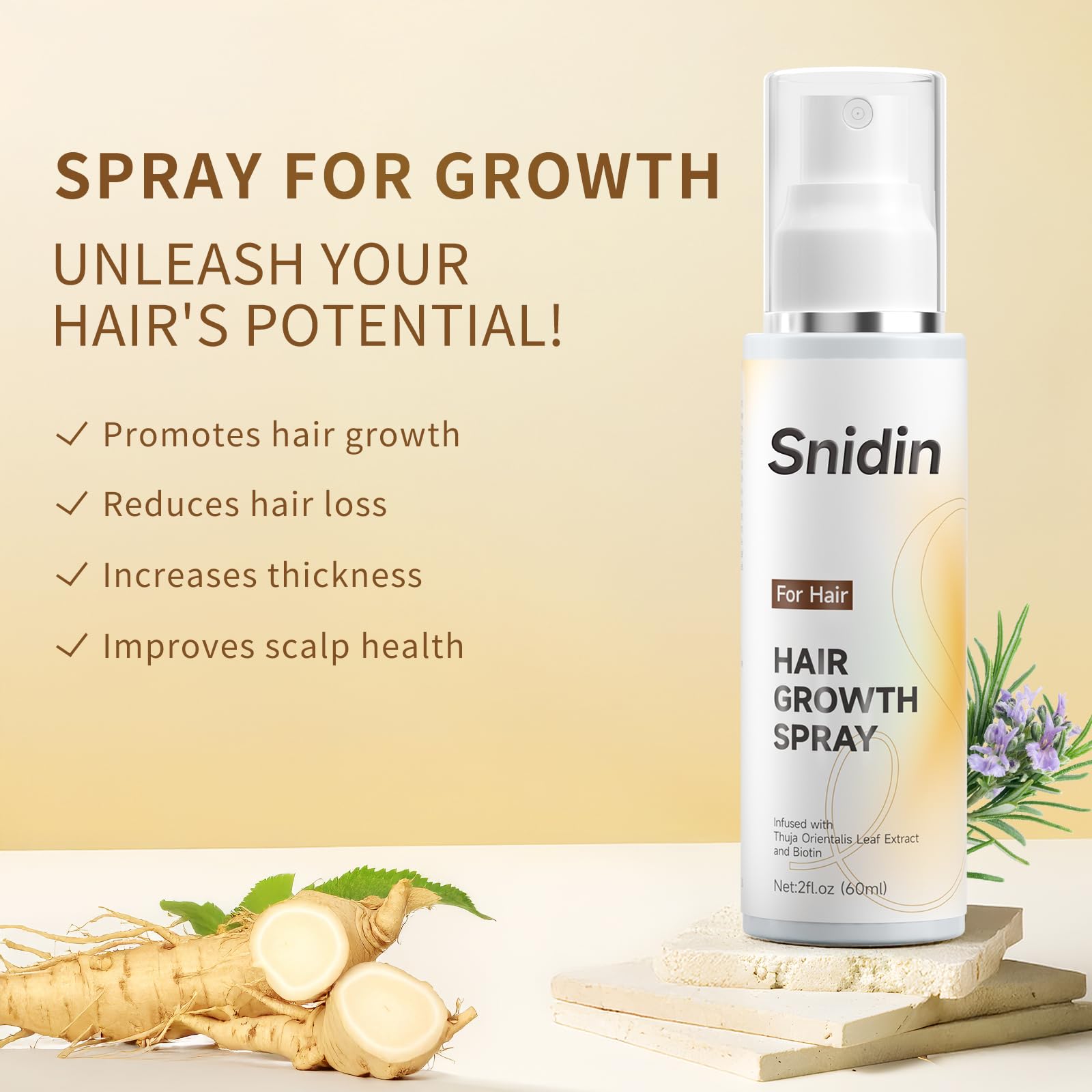 Aerosol Snidin con biotina para fortalecimiento capilar diario