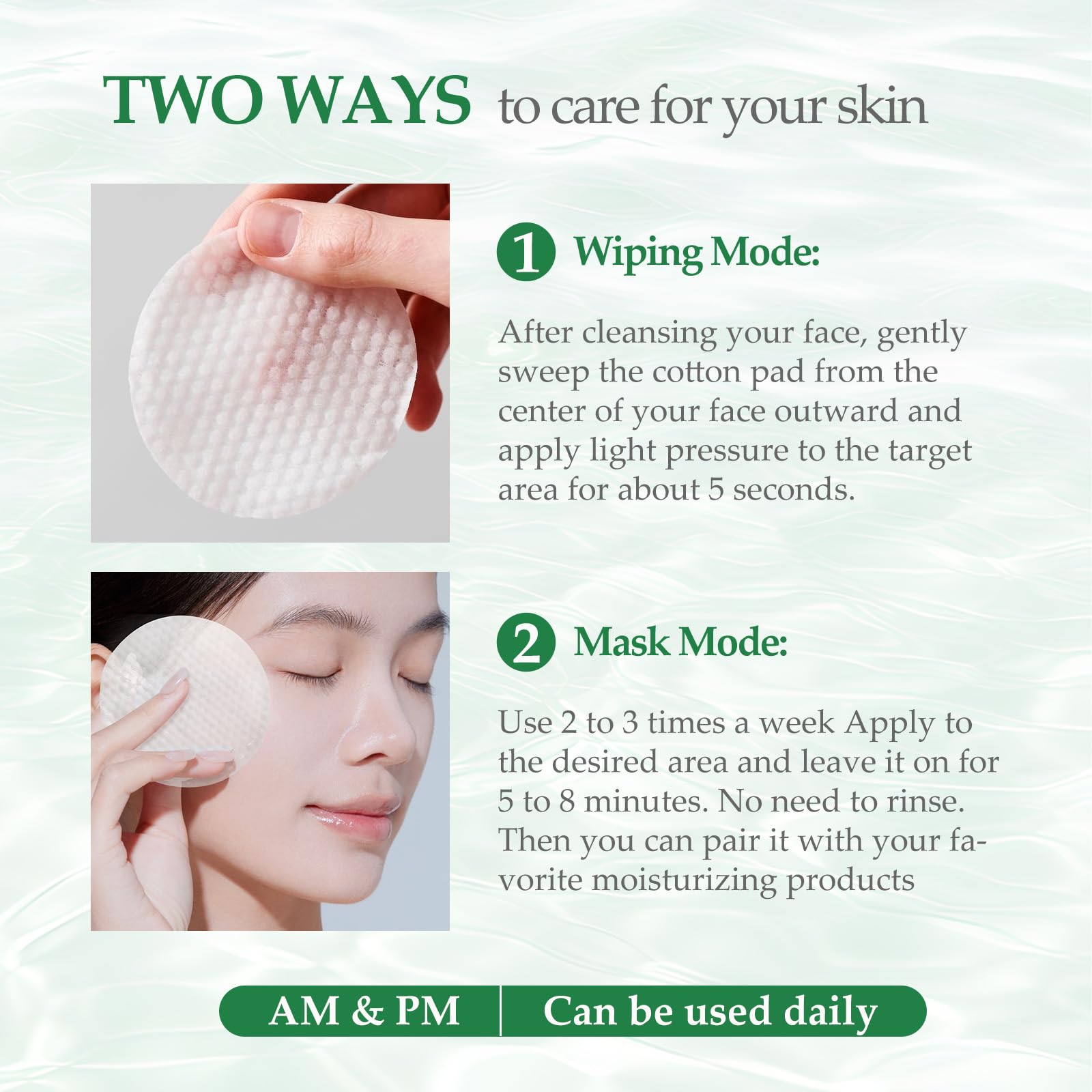 Textura suave de Snidin Toner Pads para piel sensible.