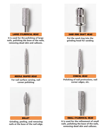 Brocas de uñas con tallo 3/32 de pulgada de Snmzlc para uso profesional.