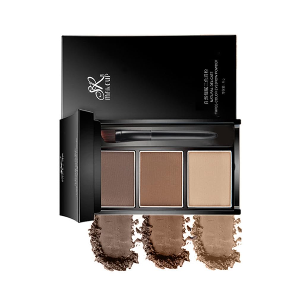 Paleta SNOVO de cejas con tres colores y espejo para un acabado natural.