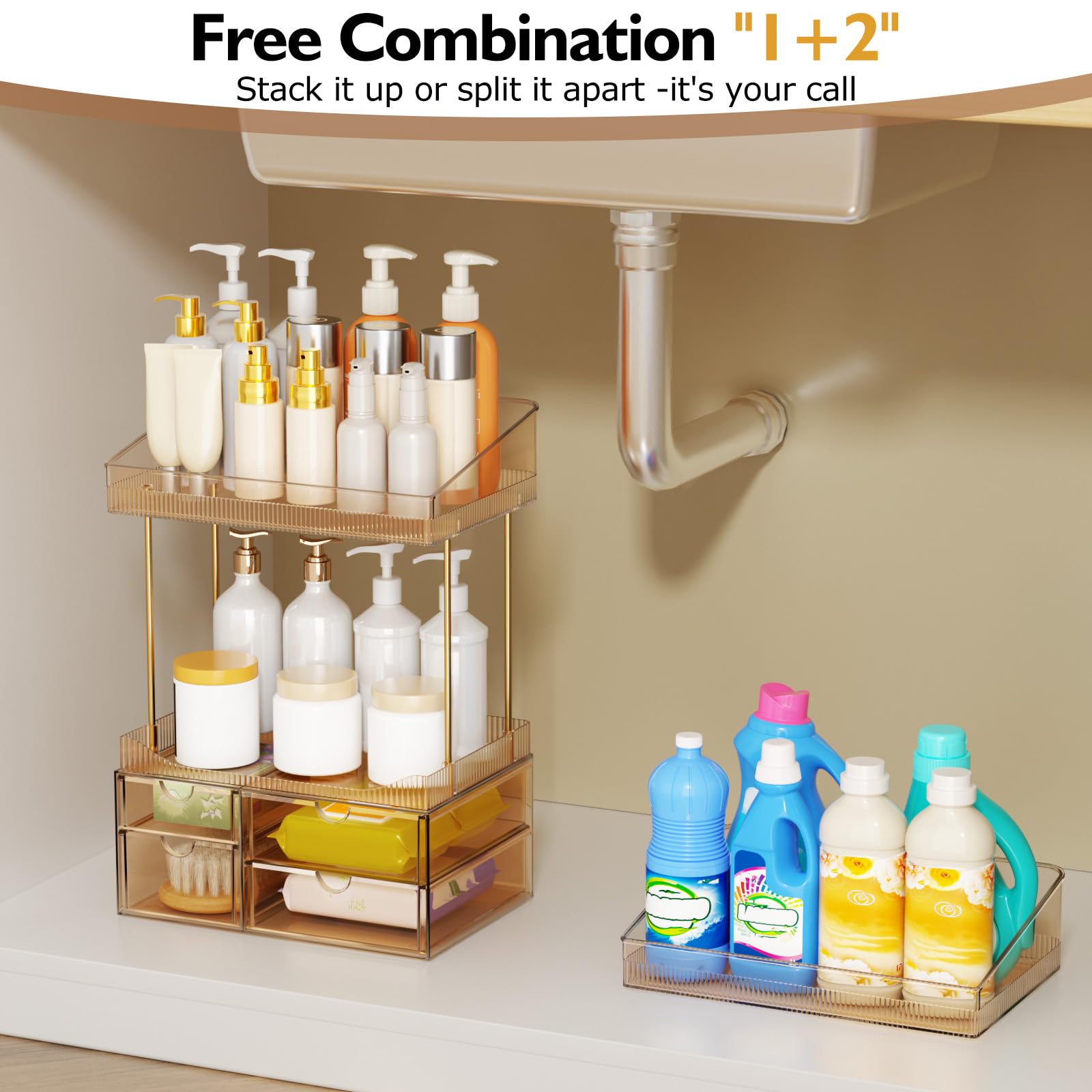 Encaja en baño o tocador, ideal para superficies limpias y ordenadas.