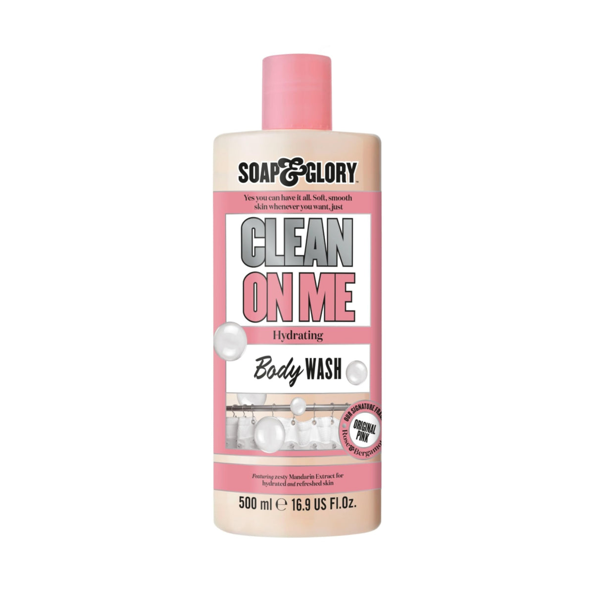 Soap & Glory Clean on Me: botella con espuma cremosa para piel suave