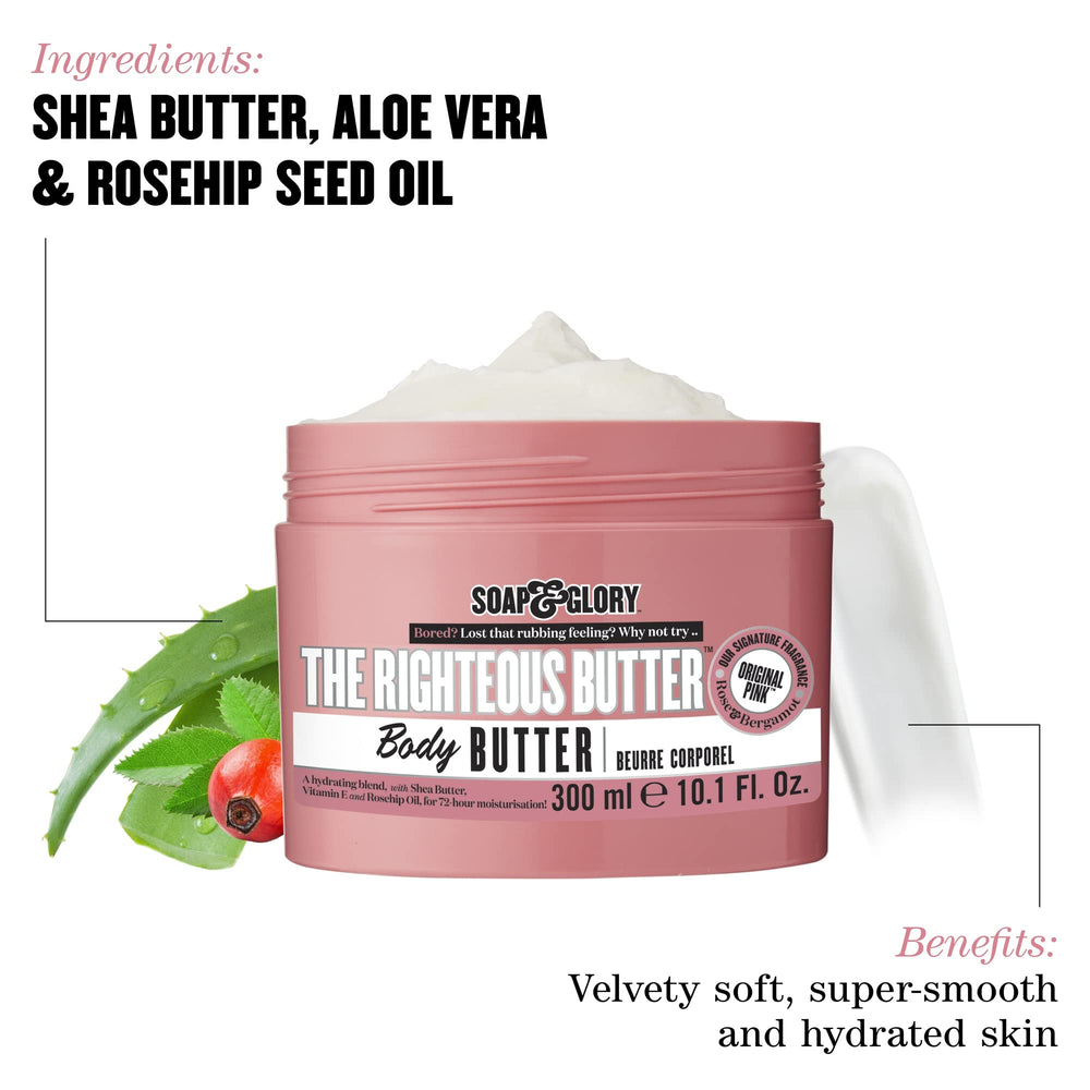 Fragancia rosa original de Soap & Glory que permanece suave.