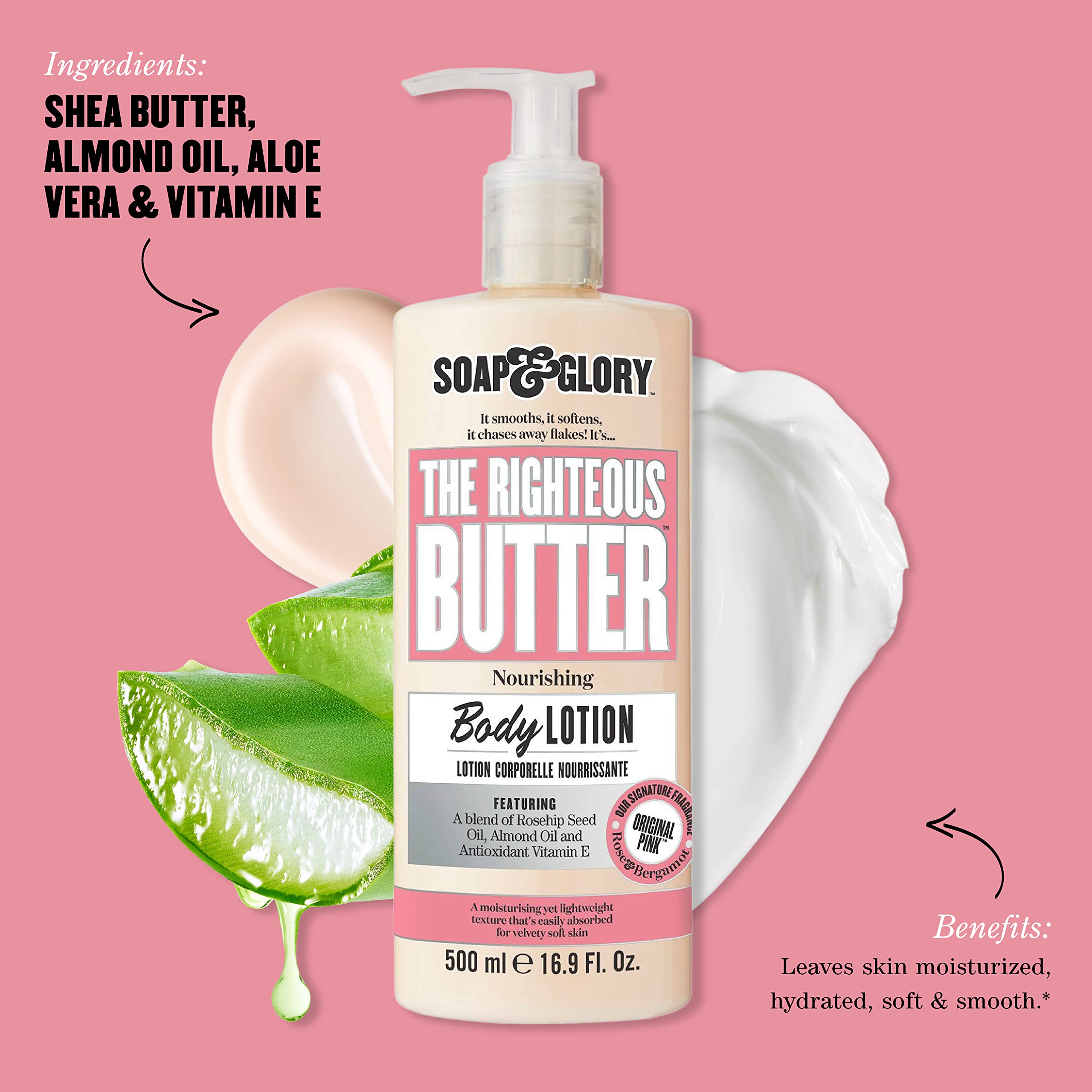 Aplicación en la mano de Soap & Glory Original Pink para piel suave.