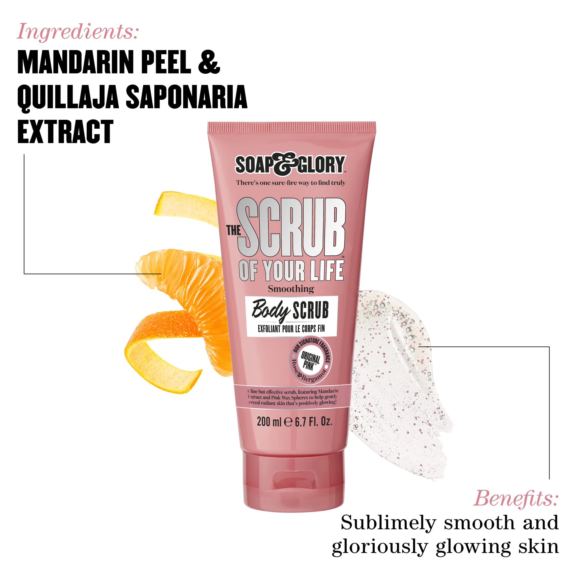 Textura cremosa del exfoliante Original Pink que se absorbe sin grasa.