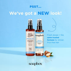 Aplicación suave del sérum de Soapbox en el cabello con dispensador.