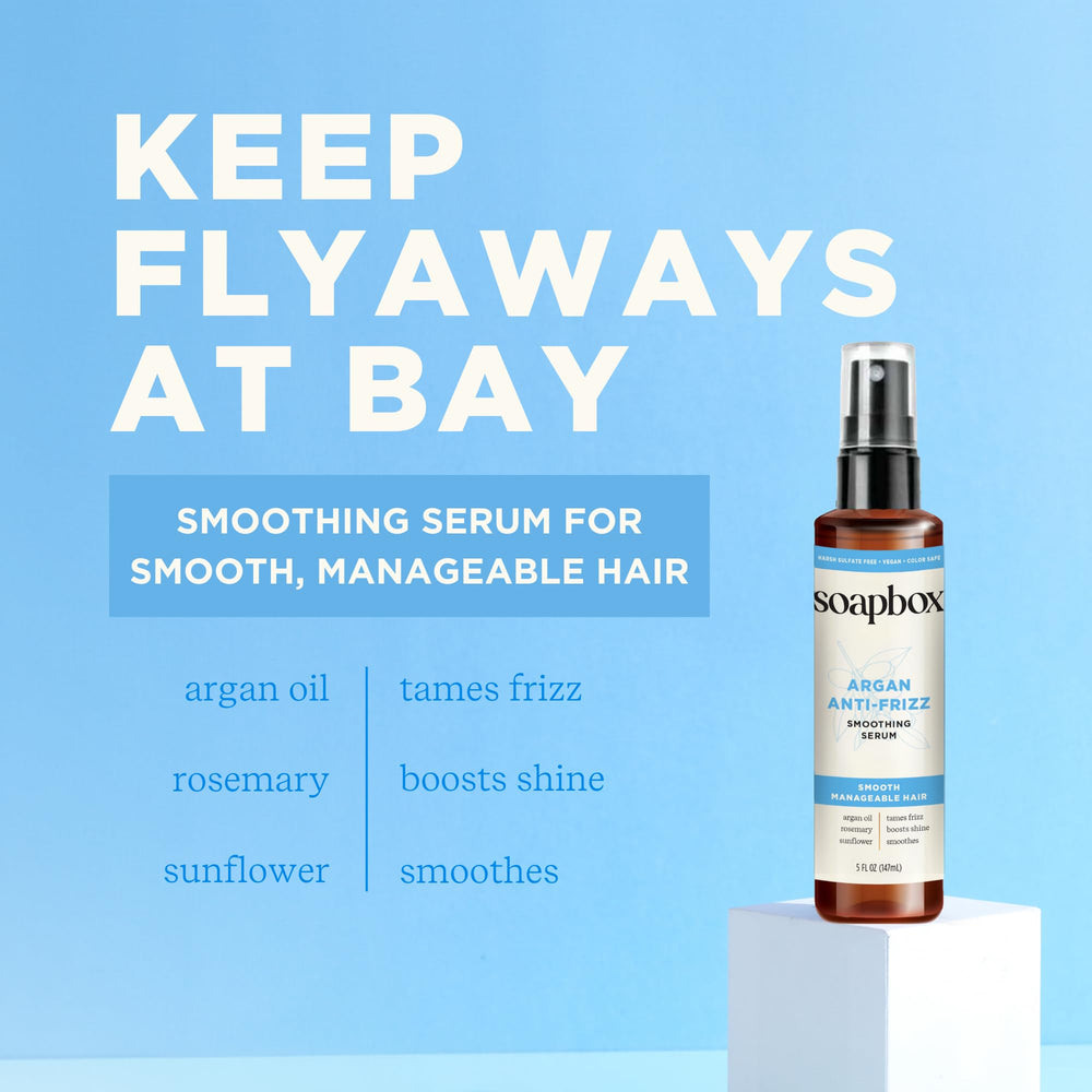Dispensador facilita uso controlado para cabello manejable con Soapbox Sérum.