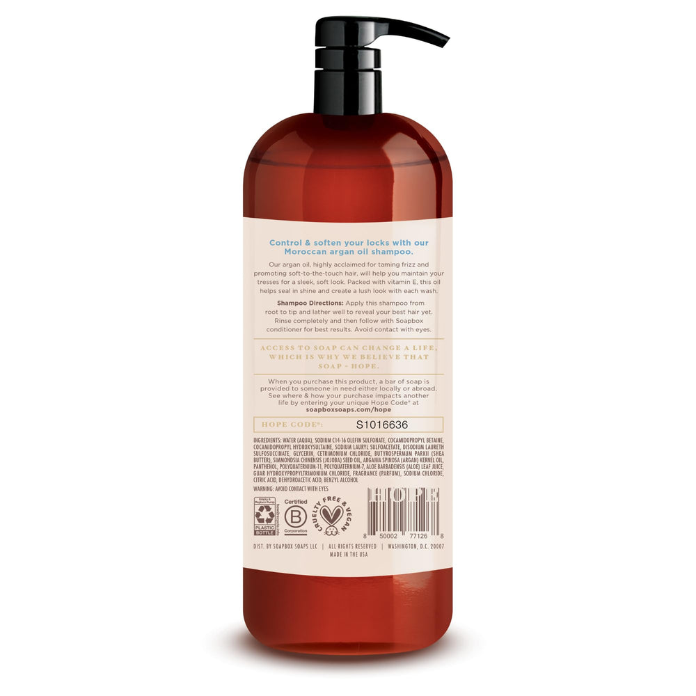 Soapbox Après-shampoing Argan, flacon 1L, cheveux doux et lisses sans silicone