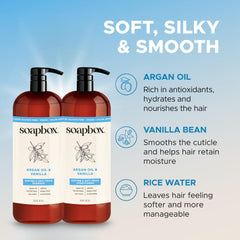 Soapbox Après-shampooing Argan, texture crème, démêlage facile et nourrissant