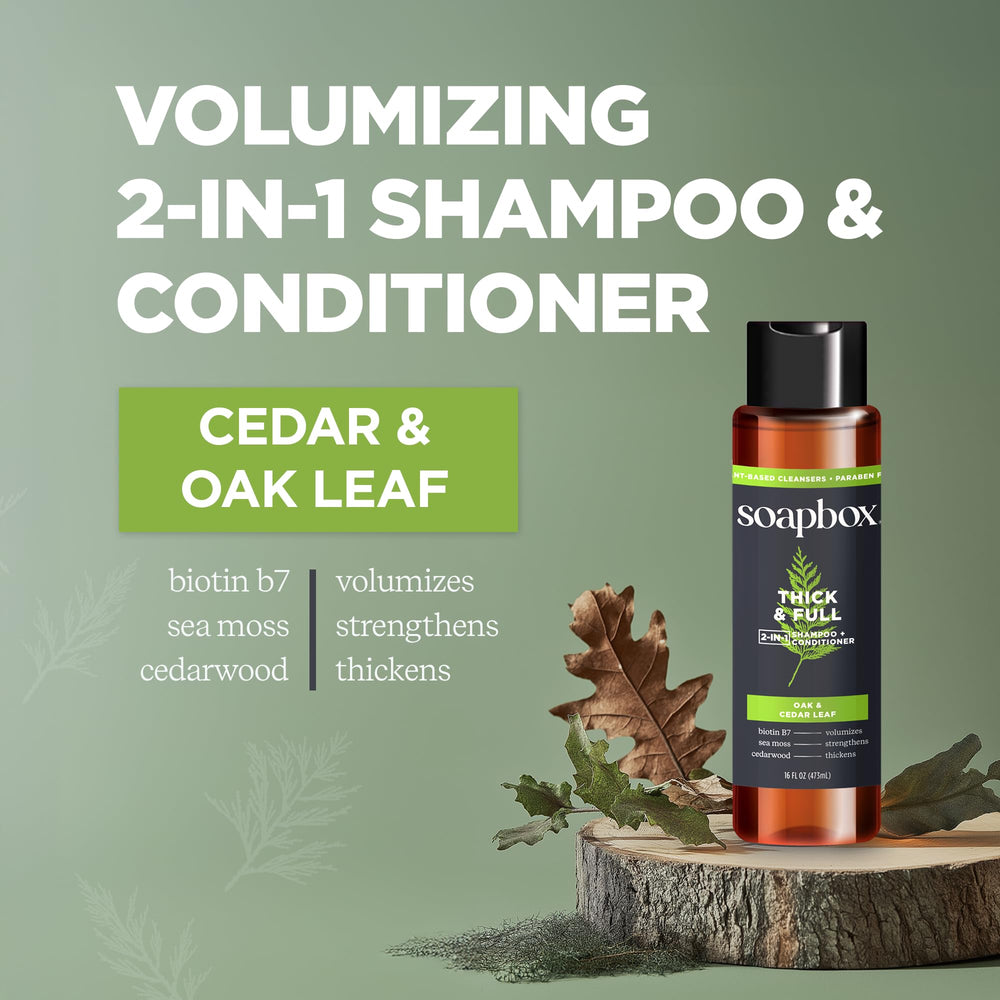Soapbox champú y acondicionador con cedro, aroma agradable en envase 16 onzas