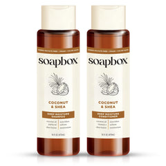 Soapbox champú coco y jojoba, hidratación diaria para cabello suave.