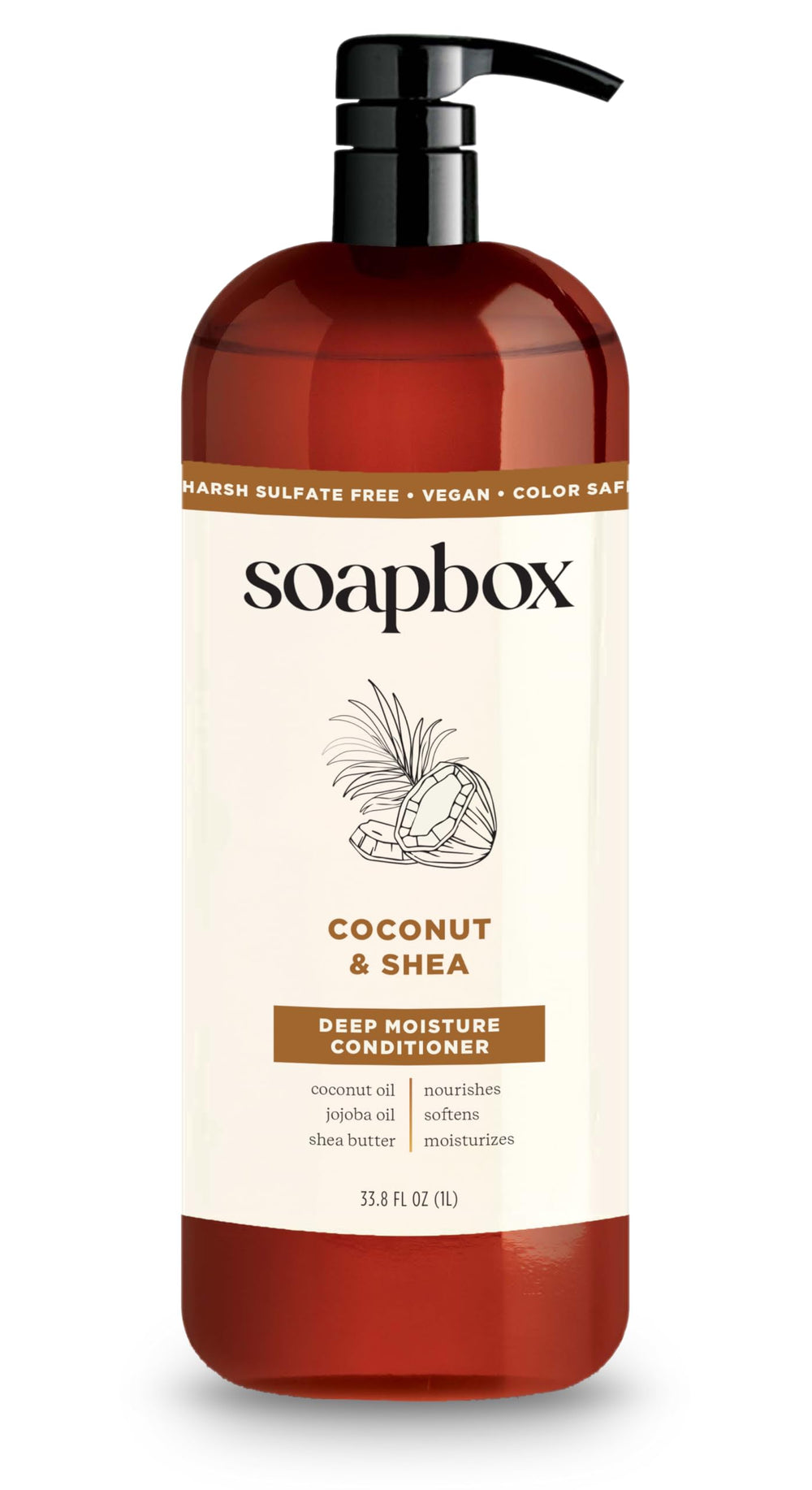 Soapbox acondicionador aceite de coco en botella para nutrir el cabello