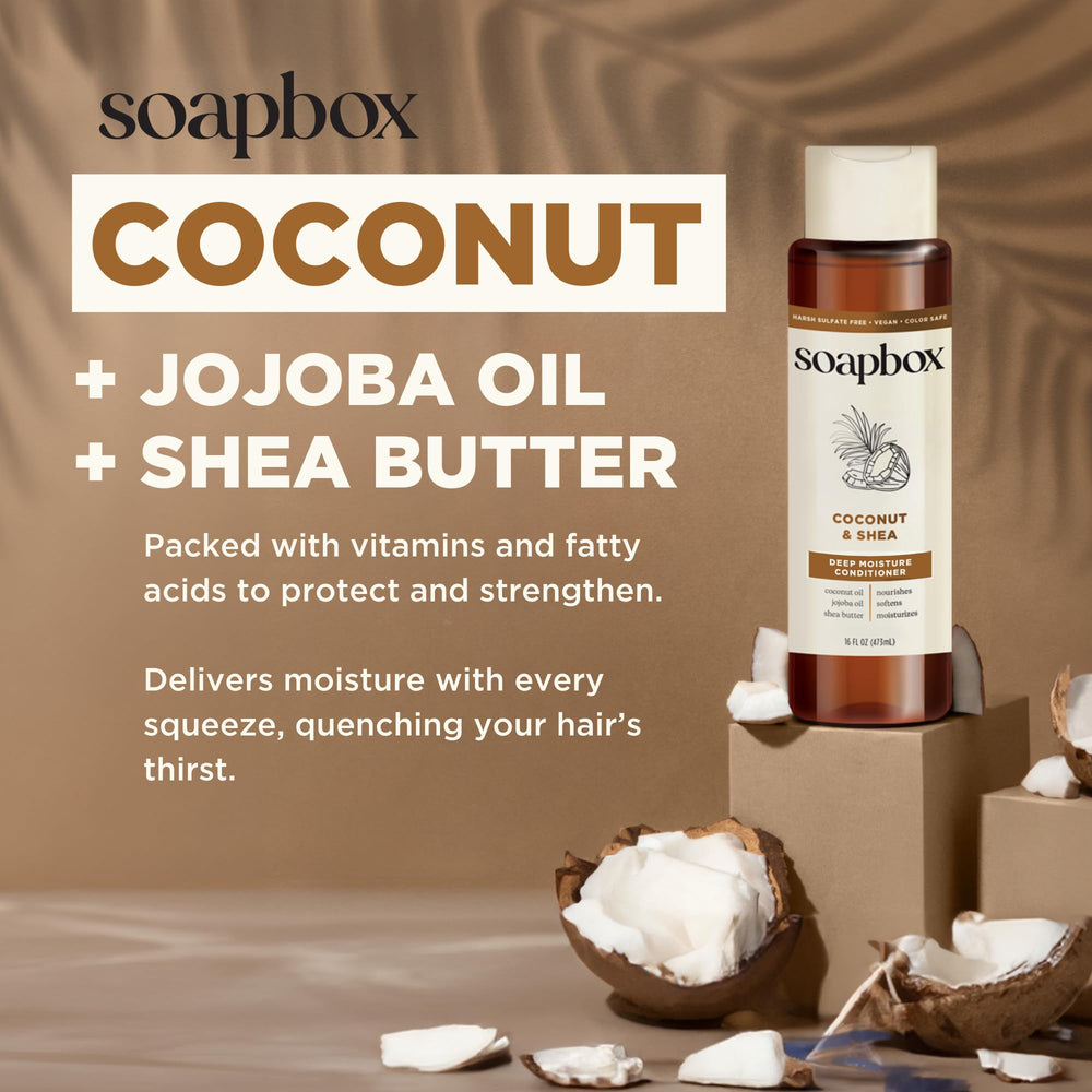 Soapbox con vitamina E y karité nutre el cabello